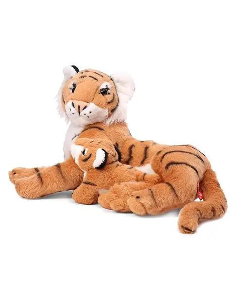 Wild Republic Mom And Baby Tiger Soft Toy Brown - Height 35 Cm