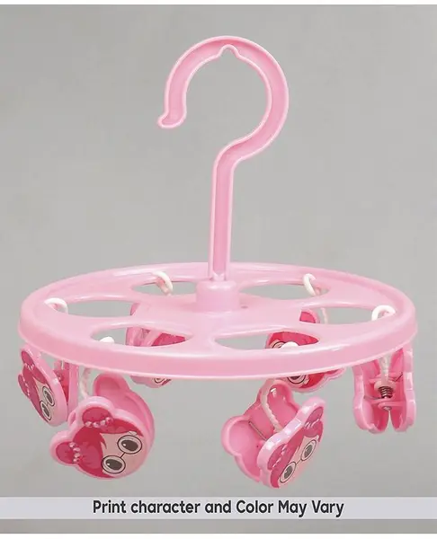 Hanger With Doll Shape Clip 6 Pieces (Color & Design May Vary)