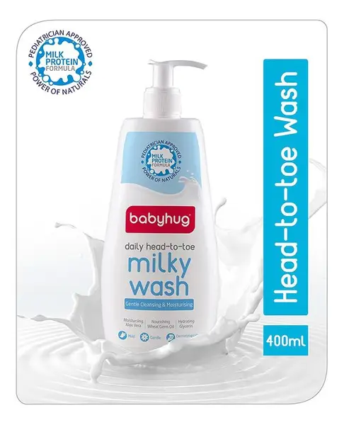 Babyhug Milk Protein Formula Daily Head To Toe Milky Wash - 400 ml
