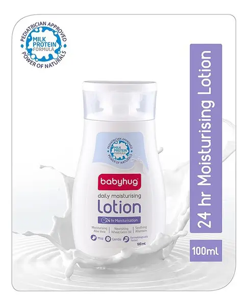 Babyhug Milk Protein Formula Daily Moisturising Milky Lotion Mild & Gentle Formula For Newborn Baby - 100 ml