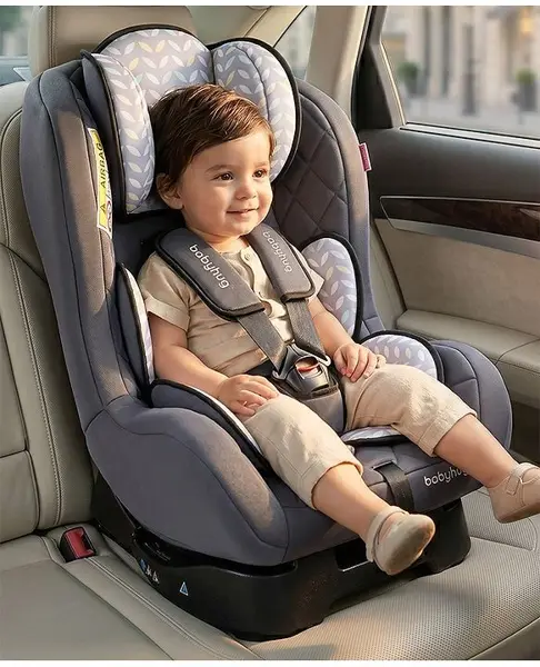 Babyhug Expedition 3 in 1 Convertible Car Seat With Recliner with 1 Year Warranty - Grey
