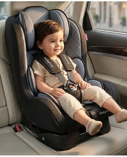 Babyhug Expedition 3 In 1 Convertible Car Seat With Recliner with 1 Year Warranty - Black Grey
