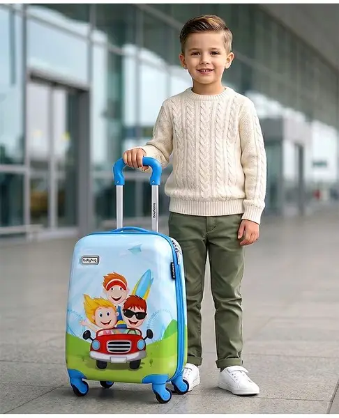 Babyhug Kids Small  1 Day Trip Trolley Bag Car Print - 18 Inches