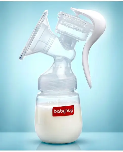 Babyhug Manual Breast Pump with Rotating Handle - White