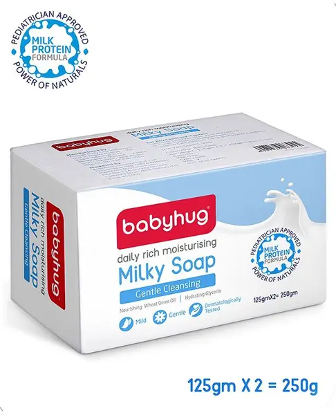 Babyhug Milk Protein Formula Daily Rich Moisturising Milky Soap - 125 gm x 2