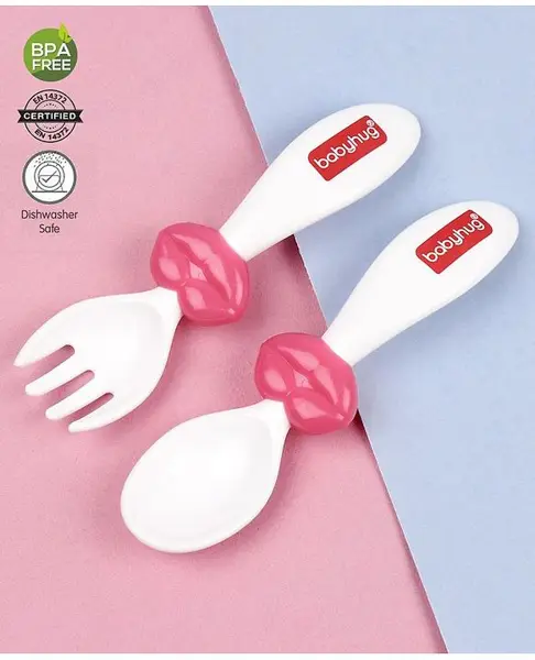 Babyhug Spoon & Fork Set - Pink