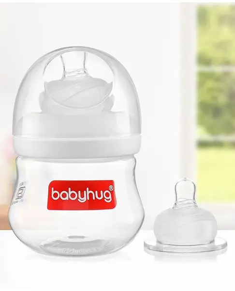 Babyhug Wide Neck Feeding Bottle White - 125 ml