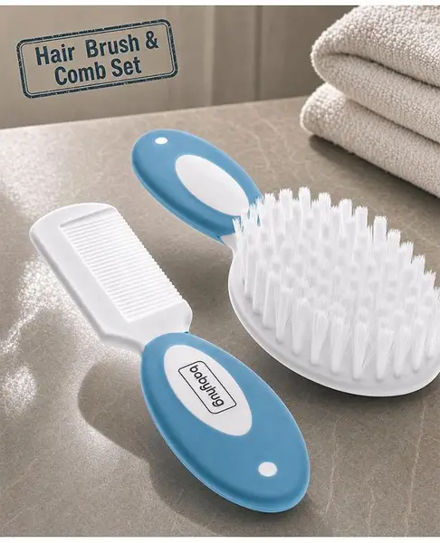 Babyhug Easy Grip Hair Brush & Comb Set - Blue