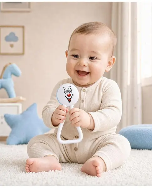 Babyhug Joy Rattle - White And Blue