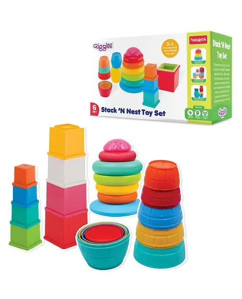 Giggles Stack N Nest Toy Set 3 in 1 - Multi Color