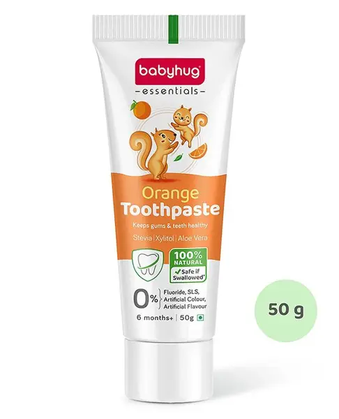 Babyhug Orange Flavoured Toothpaste for Ages 6 Months+