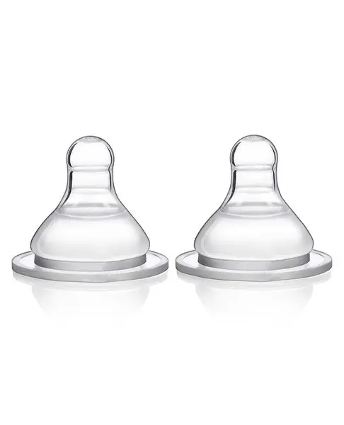 Babyhug Wide Neck Silicone Nipple Medium Flow - Pack of 2