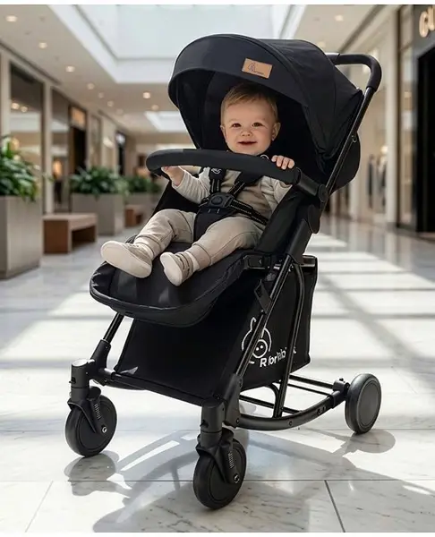 R for Rabbit Rock N Roll Stroller Compact Travel Friendly Pram for Baby  Stroller Turn Rocker for Baby  Kids Pram and Strollers  Prams for Boys and Girls of 0 to 3 Years (Black)