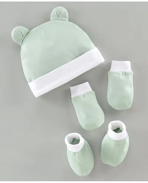 My Milestones Accessories Gift Set 3 Pcs (Cap Mittens & Booties) - Green