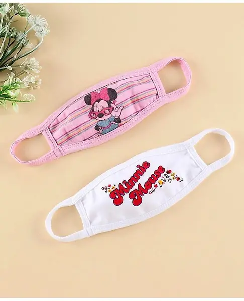 Babyhug Face Mask Pack of 2 - Pink White