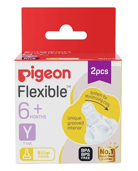 Pigeon Peristaltic Y Cut Nipple Pack of 2 - White