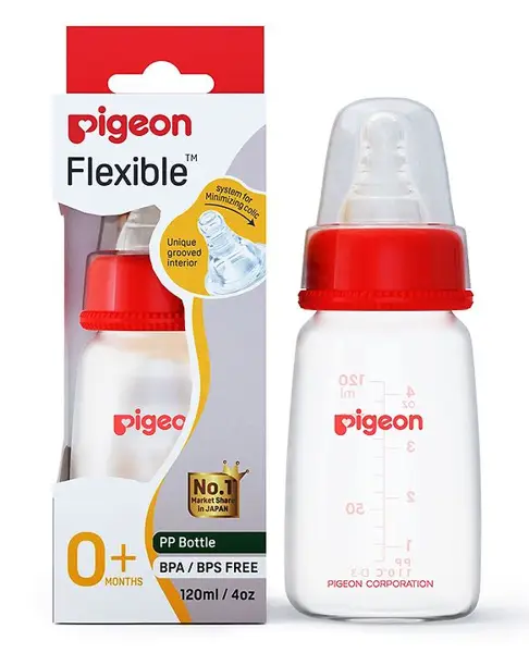 Pigeon Anti Colic Peristaltic Nursing Bottle Red - 120 ml