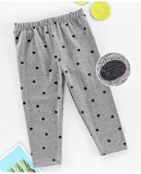 Fox Baby Full Length Leggings Polka Dot Print - Grey