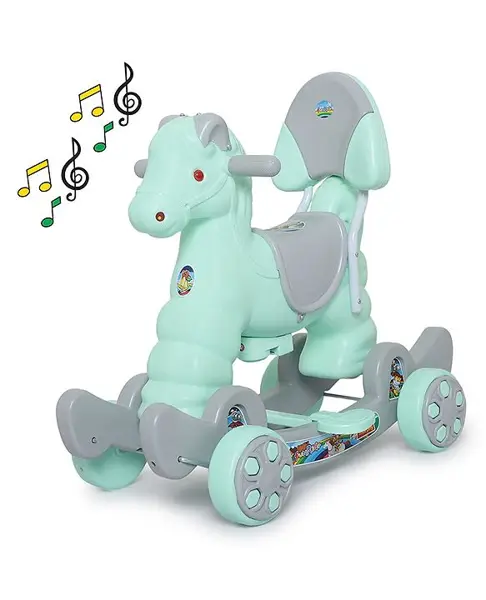 Funride Musical Rocking Horse Ride On - Green