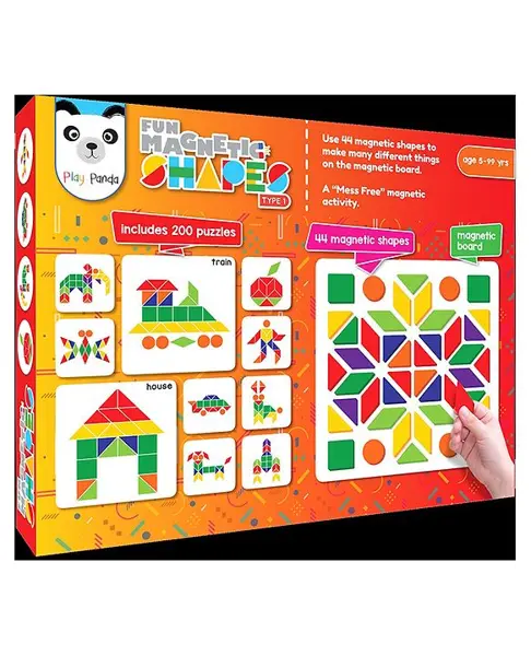 Play Panda Fun Magnetic Shapes (Junior) Type 1 - 44 Magnetic Shapes  200 designs