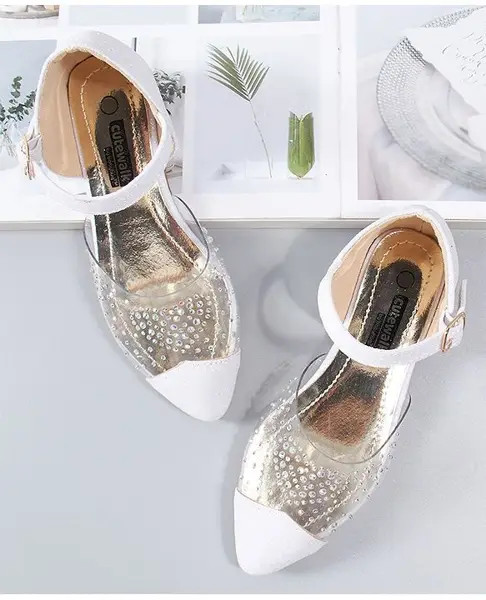 Cute Walk By Babyhug Party Wear Sandals - White