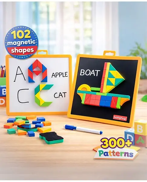 Babyhug Play N Learn Magnetic Playset With Write & Wipe Feature - 300+ Patterns