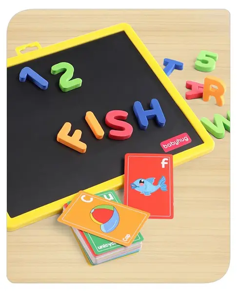 Babyhug Stepping Stones Magnetic Writing Activity Kit - 52 Pictures & 108 Magnets