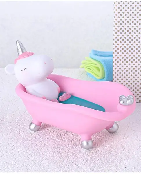 Babyhug Bathtub Shape Soap Dish Unicorn Design - Pink