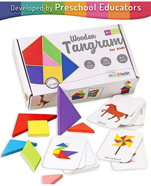Intelliskills Wooden Tangram - Multicolor