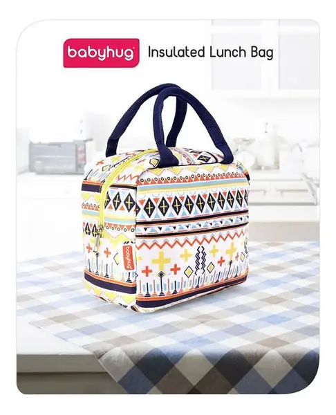 Babyhug Insulated Lunch Bag With Strips Print - Color May Vary