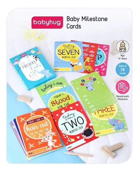 Babyhug Baby Milestone Cards - English